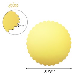 RAMFIYN RAMFIYN 20 Pack 8 Inch Cake Boards Gold Cardboard for Birthday Wedding Party Decorating Round Base Stand for Dessert Pastries Disposable Grease Proof Plates for Cake DIY