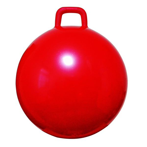 AppleRound Space Hopper Ball with Air Pump, 18in/45cm Diameter for Age 3-6, Kangaroo Bouncer, Hippity Hoppity Hop Ball for Children, Plain Color (Red)