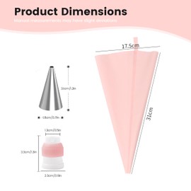 1 piping bag (12 inches) + 24 piping nozzles + 3 scrapers + 1 converter piping bag with nozzles, large piping bag set, nozzles for L, reusable
