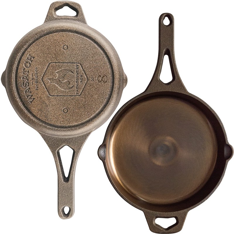 Backcountry Iron 8 Inch Smooth Wasatch Pre-Seasoned Round Cast Iron