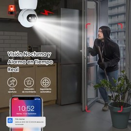 NUCKILY Cámara de Seguridad Interior, Camara WiFi con Privacidad con un Clic, Visión Nocturna, Audio Bidireccional, Detección de Movimiento, 2K - 3MP 