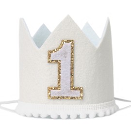 PQQIEE Boho 1st Birthday Crown For Babies, Handmade Neutral Color Boho Style First Birthday Hat, Perfect for Parties and Photo Props