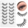 JIECAI Lashes Wispy False Eyelashes Mink Eye Lashes Manga Fake