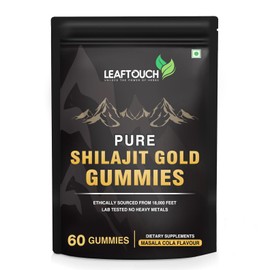 LEAFTOUCH Shilajit Gold Gummies | Masala Cola Flavour | Every Gummies are Wrapped in Individual Transparent Wrapper | 60 Gummies