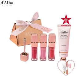 D'ALBA Plumping Lip Glow Mood Volumizer Gift Set 4items, Color:Posy Rose