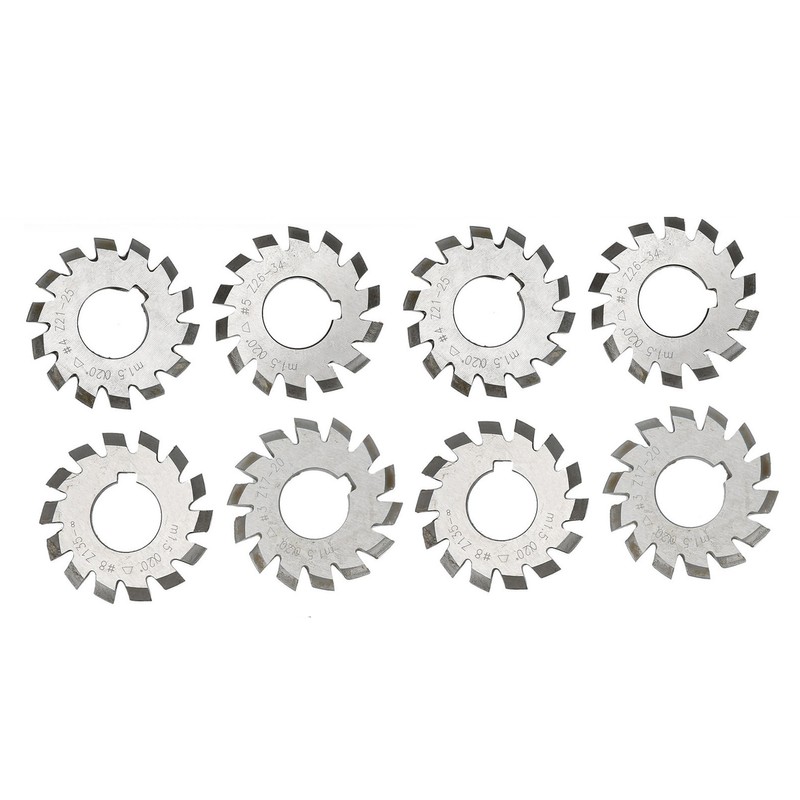8Pcs Gear Cutter High Speed Steel Cutting Tool Industrial Supplies