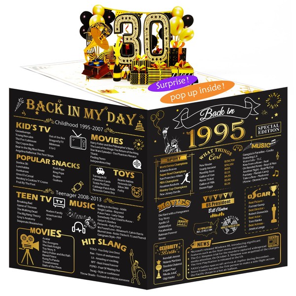 OLOSONG 30th Birthday Card for Men Women, 3D Pop Up