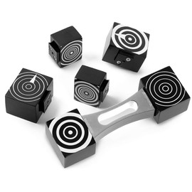 VOLT by Voggenreiter Satellite Shaker Percussion Set 7-Piece Wood Shaker Instrument (20 x 6 x 4 cm, Click & Play, Ergonomic Handle, Includes Bag), Black/Silver