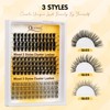 QUEWEL Lash-Cluster Kit 144Pcs D Curl Mixed 3 Styles Eyelashes-Individual