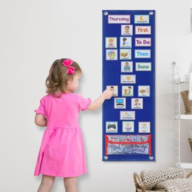 Visual Schedule for Kids Autism & ADHD - Daily Routine Chart with 107 PECS Cards, Now & Next Board for Home & Preschool Learning, Sensory-Friendly Magnetic Timetable for Behavior Management