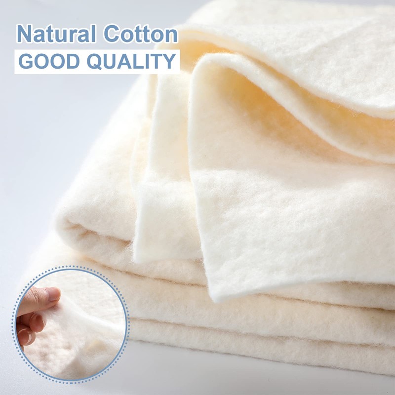 3 Pcs Natural Cotton Quilt Batting Heat Resistant Batting Warm