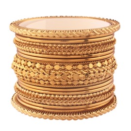 I Jewels Traditional Gold Plated Bangles for Women (ADB154), 2.4, 2.6, 2.8 inches