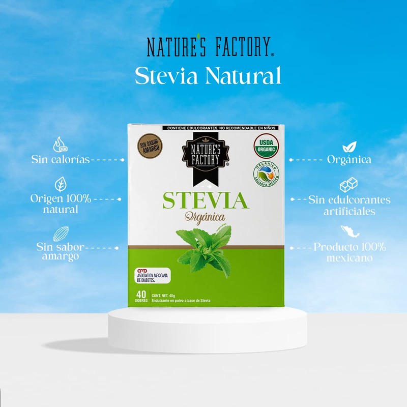 Nature's Factory, Stevia en Polvo, 40 gramos