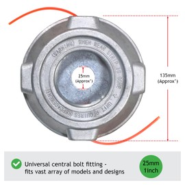 SPARES2GO Brushcutter Strimmer Head compatible with Honda Line Blade Replacement Alminium 25mm Bolt-on