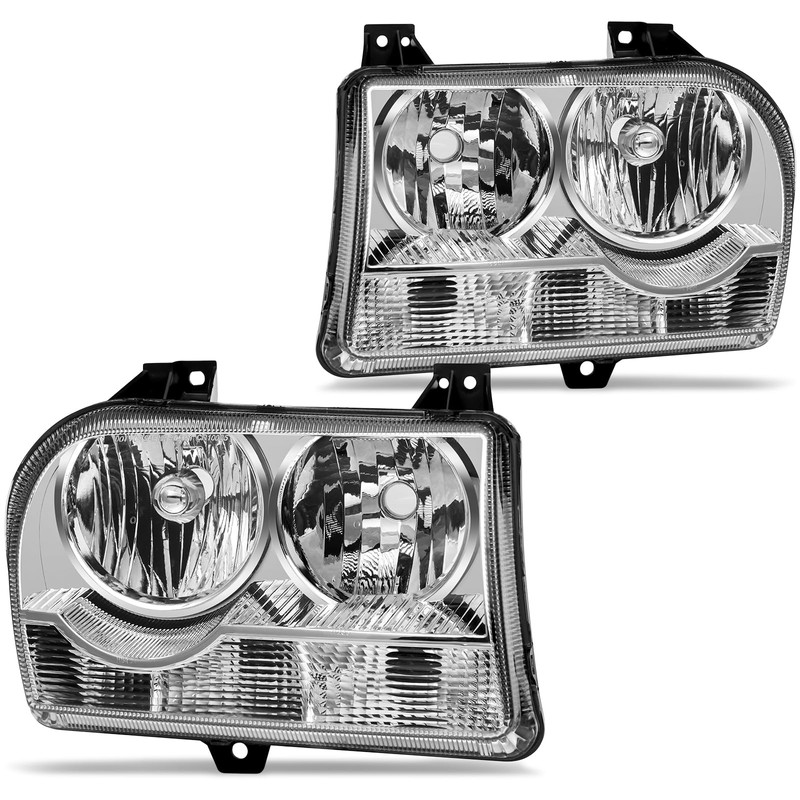 Aresparts Pair Headlights Assembly DOT Approved Compatible with 2005-2010 Chrysler