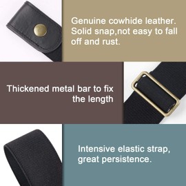 WERFORU Unisex No Buckle Belt Men No Show Elastic Belt Durable Invisible Adjustable Waist Belt Buckless Stretch Belt Black