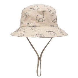 Foruhoo Baby Sun Hat Children's Hat Summer Hat for Boys Girls with Adjustable Drawstring, dinosaur khaki