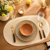 FAVE Boho Oval Woven Placemats Set of 6, Washable Table