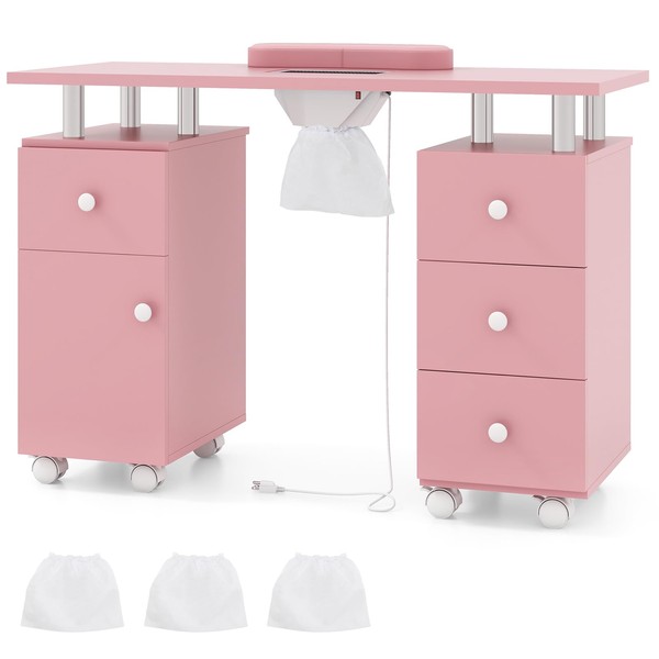 Giantex Nail Desk Manicure Table - Nail Table Station with