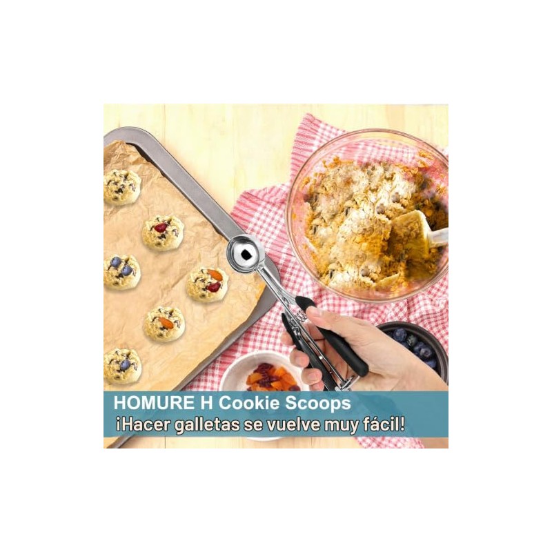 HOMURE H - Juego de cucharadas para galletas, incluye 1