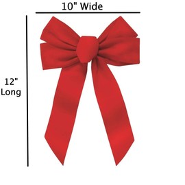 Rocky Mountain Goods Red Bow - Christmas Wreath Bow - Great for Large Gifts - Indoor/Outdoor use - Hand Tied in USA - Waterproof Velvet - Attachment tie Included for Easy Hanging (12-inch)