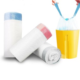 3 Rolls 15L Trash Bags Drawstring Garbage Bags, Small Trash Bags Degradable Odorless Indoor Garbage Bags for Bedroom Kitchen Office (45x50cm,15L)