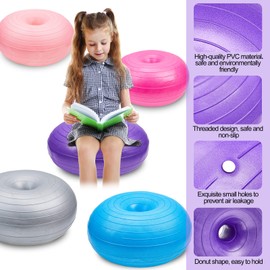 6 Pcs Flexible Seating for Classroom Elementary Yoga Ball Chairs for Kids Inflatable Yoga Ball Office Chair Stability Balance Trainer with Black Inflator for Student Desk Chairs (Boho Color)