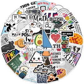 Math Formula Science Geek Graffiti Stickers, Decorate Your Luggage, Guitar, Skateboard, Water Bottle, Bicycle, Motorcycle, Notebook with Waterproof DIY Stickers - 50 Unique Patterns