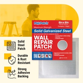 MaxPatch® 6 in. x 6 in. Solid Metal Self-Adhesive Wall Repair Patch (3-Pack) – Durable Galvanized Metal, Easy Application for Drywall, Plaster, and Ceiling Repairs
