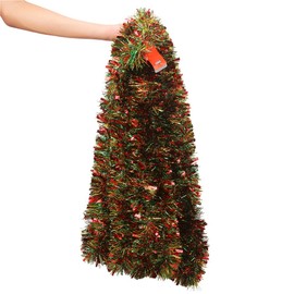 VEYLIN 10 Meter Sliver Xmas Decoration Tinsel with Star for Christmas Tree Home Office Supplies