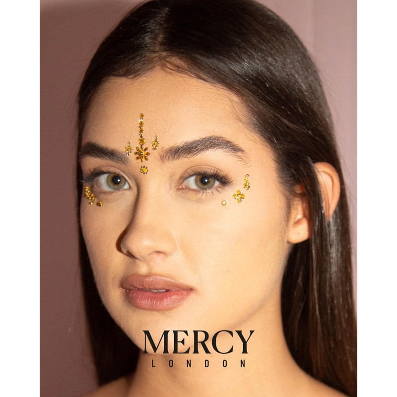 Floral Gold Bindi ✮ Crystal Indian Bindi Face Jewels Gold