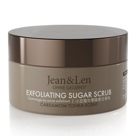 Jean & Len Exfoliating Sugar Scrub Cardamom & Tonka for a Fragrant Cleansing Experience with Rich Oils High Quality Jar, Sugar Oil Scrub No Parabens & Silicones, 200 ml
