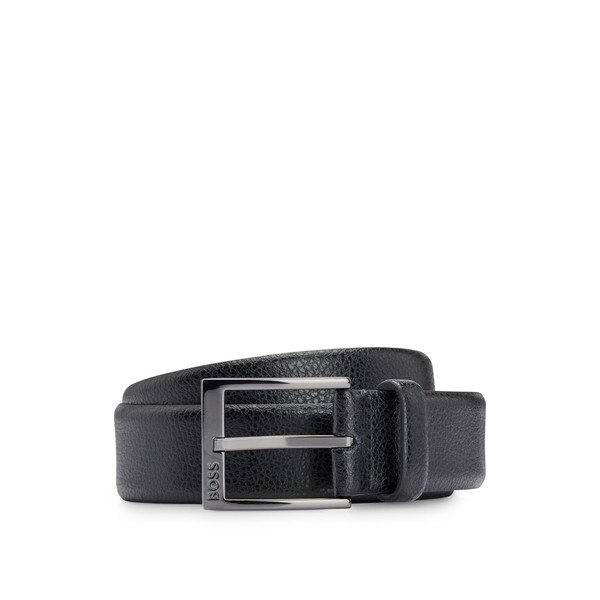 BOSS Men's Elloy Sz35 Grained Italian Leather Belt with Logo