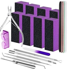 Fandamei Kit Para El Cuidado De Las Uñas, Limas Y Pulidores De Uñas, Kit De Herramientas Para Cutículas, Herramientas Para Manicura, Juego De Limas Pa