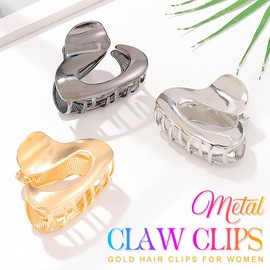 CASDRE Metal Hair Clips Non Slip Hair Claw Clips Strong Hold Jaw Hair Clamps Accessories for Women (Pack of 3)