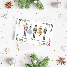 Artoid Mode 24 Pack Merry Christmas Thank You Cards Holly Nutcrackers Greeting Cards Gift With Envelope Sticker Blank Note Cards for Birthday Wedding Baby Shower Bridal Shower, 4 x 6 Inch