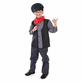 Bristol Novelty CC197 Chimney Sweep Costume, Boys, Black, Grey, Age 6-8 Years Old