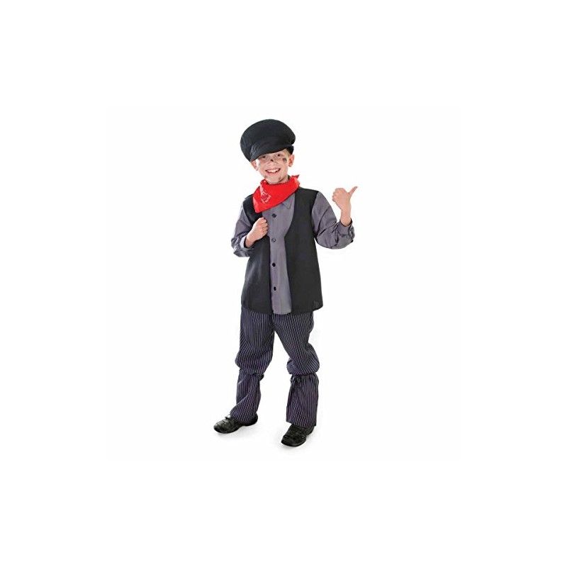 Bristol Novelty CC197 Chimney Sweep Costume, Boys, Black, Grey, Age