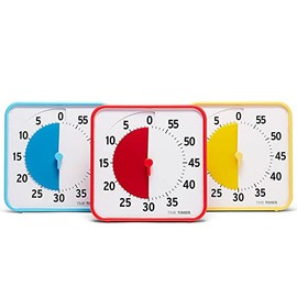 Time Timer 8 Inch Learning Center Classroom Set â 60 Minute Visual Timer for Kids with Dry Erase Activity Cards for Kids Classroom, Learning Centers and Teachers Desk Clock, Primary (3-Pack)