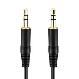 Conecto Audio Stereo Aux Connection Cable, Jack / Jack 3.5 mm Plug - 3.5 mm Plug, Gold Plated 1,00m Black