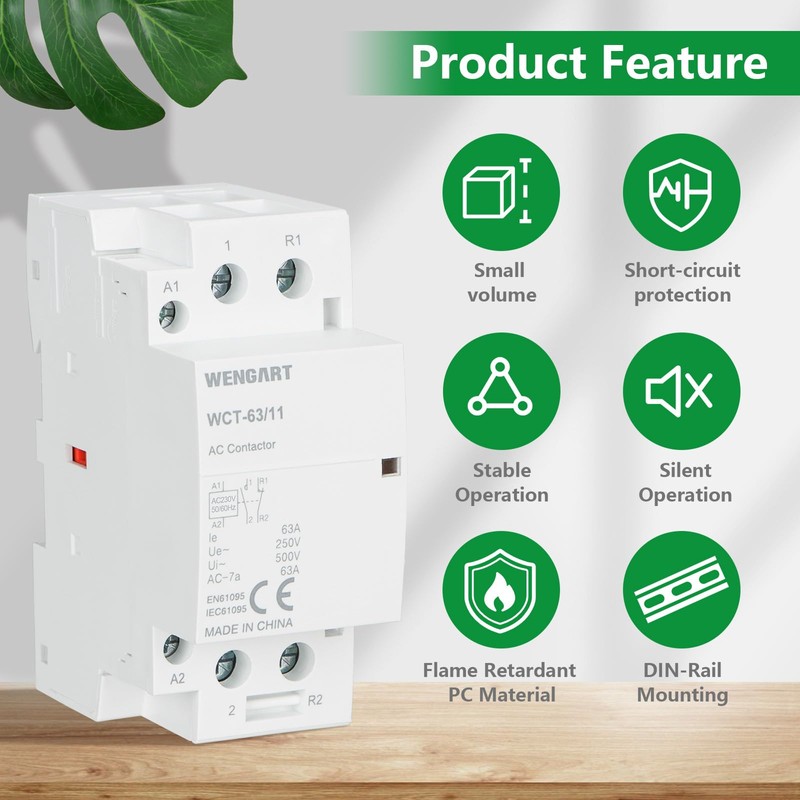 Wengart AC contactor WCT-63.4 normally open, AC 230 V, 63