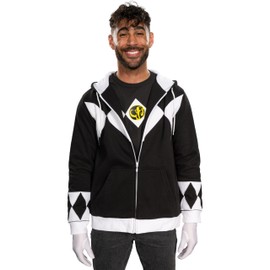 Power Rangers Black Hooded Costume Sweatshirt (Adult Large)