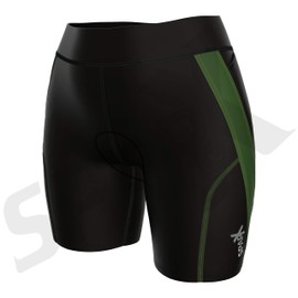 Sparx Performance - Pantalones cortos de triatlón para mujer, triatlón para mujer, pantalones cortos triatlón de 7 pulgadas, Negro/Violeta, XL