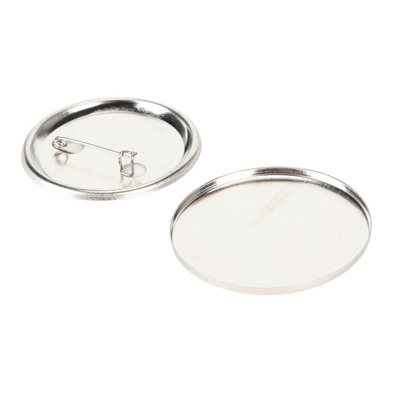 100 Set Pin Back Button Parts Blank Smoothing Metal Durable