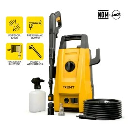 Hidrolavadora Electrica Portátil 1200w 1600 Psi Alta Presion Amarillo 60hz Para Lavar Carros