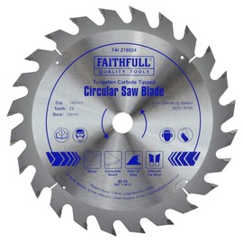 Faithfull TCT Circ Saw Blade 180 X 16 X 24T