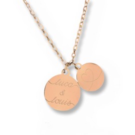 Personalisierte Gravur Kette als Geschenk für Frauen | zur Geburt | zur Hochzeit | für die Freundin | für Mama (50, Rosé)