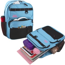 Summit Ridge Travel Backpack for Men and Women, Spacious Work Daypack with Water Bottle Pockets (Light Blue)