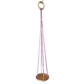 ATLanyards Pink Purple and Orange Hanging Plant Shelf | Pink Plant Hanger | Floating Plant Shelf | Macrame Plant Holder | 329 (24" Long with Wood Ring)