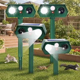 2026 New Animal Repellent Outdoor Squirrel Raccoon Sonic Fortress Pro Deer Repellent Devices with Light for Garden, Motion Activated Cat Deterrent to Scare Rabbit Skunk Fox Dog for Farm Yard (4)